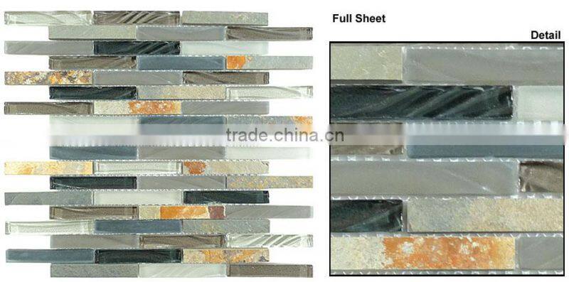 asian mosaic tiles stone mosaic and mosaic glass mix (crystal glass )