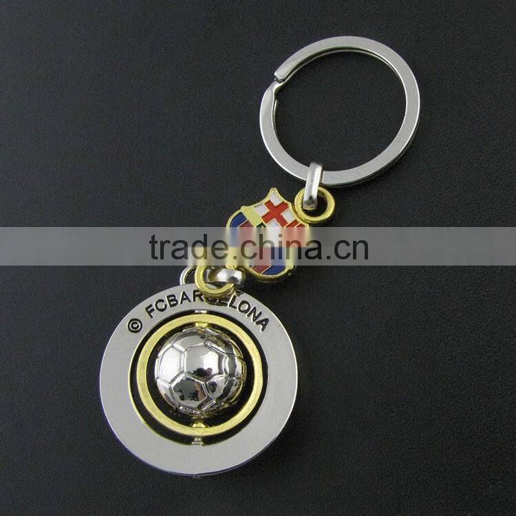 zinc alloy metal type FCB barcelona souvenir keychain