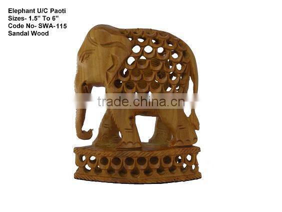 sandalwood elephant,elephant in sandalwood,carved sandalwood elephant