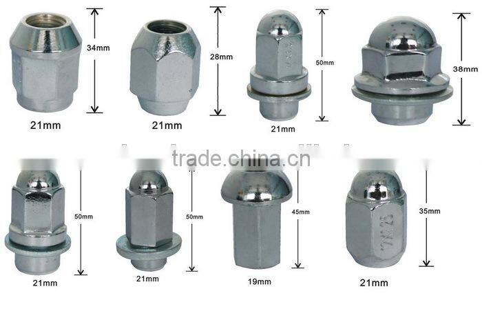Kinds of metal wheel luck nuts, 40Cr automotive wheel nuts