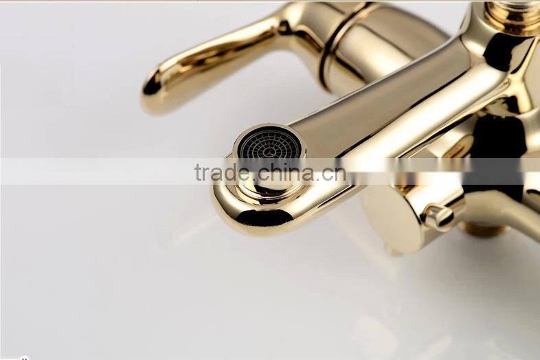 luxury golden bath shower with gold rain shower head