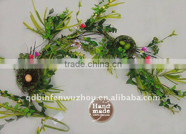 Decorative Artificial Flowers with green eggs for Indoor decoration