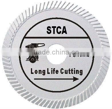 Slant turbo diamond saw blade for long life cutting hard material---STCA