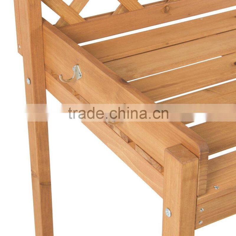 New Design Wholesale Natural Home Planting Solid Wood Construction Poting Bench Outdoor Garden Work Bench Station With Drawer Wo