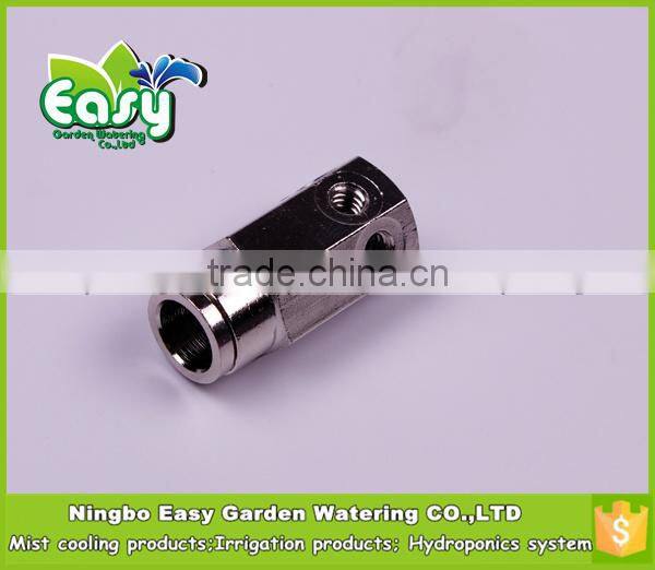 3/8'' Brass slip lock joint connector with 6 spray site. End cap connector. Fog system base.