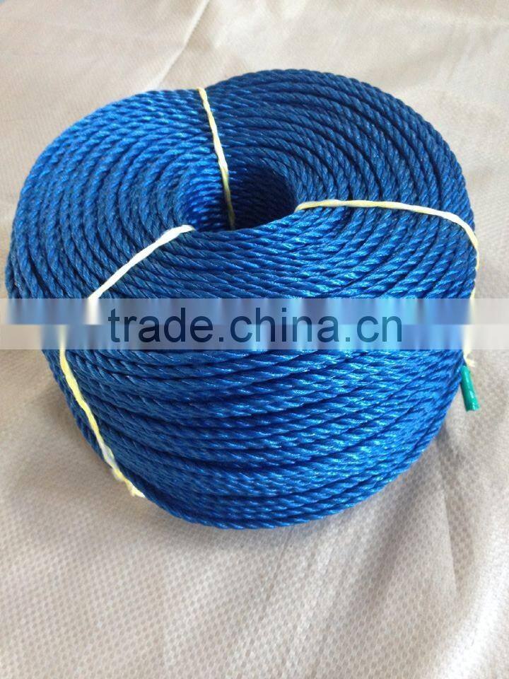 Colorful 3strands twisted PE fishing rope 10mm