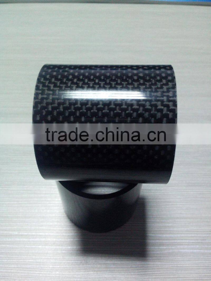 3K Plain 50mm*45mm*50mm Carbon Fiber Roll-wrapped Tube