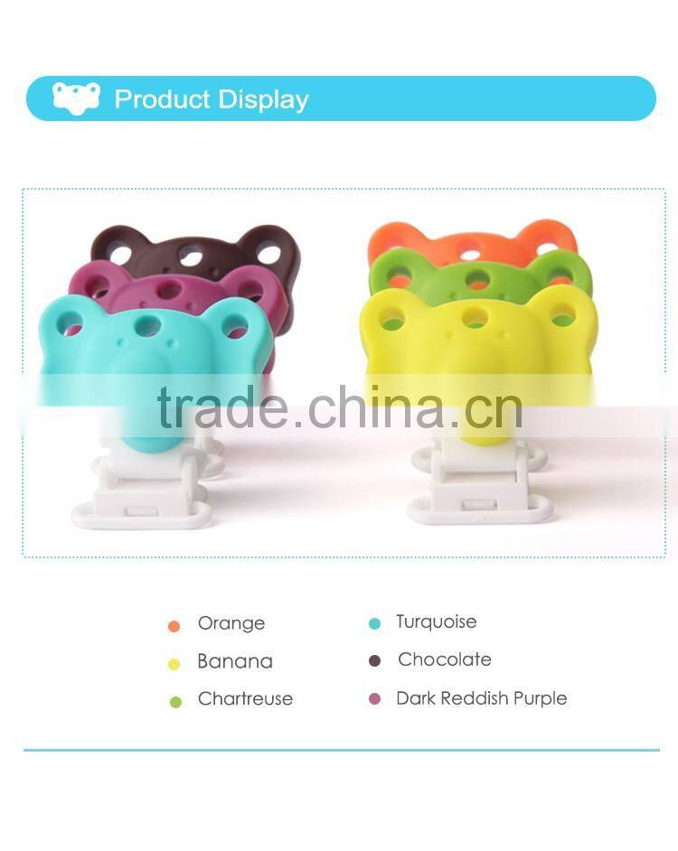 Colorful Elephant Silicone Baby Pacifier Chain Clamp