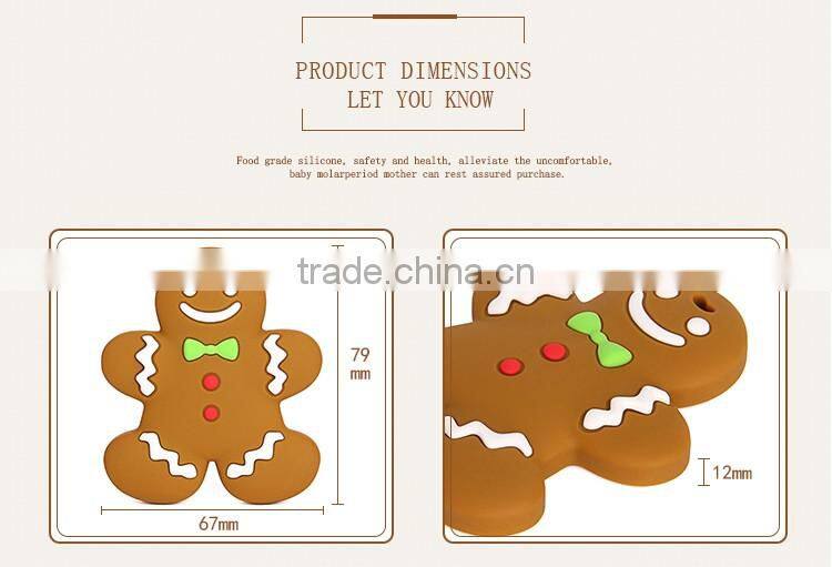 New Design Cute Silicone Gingerbread Man Teether