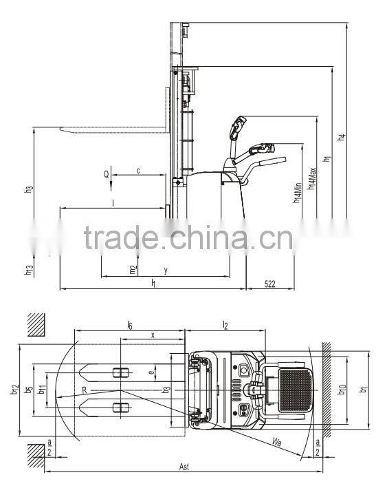CE/ISO approved 1.4T-1.6T Full electric Pallet stacker stand drive JEAKUE ES14 ES16