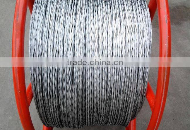Galvanized Steel Anti Twist Braid Rope / Wire Rope for Transmission Line Stringing