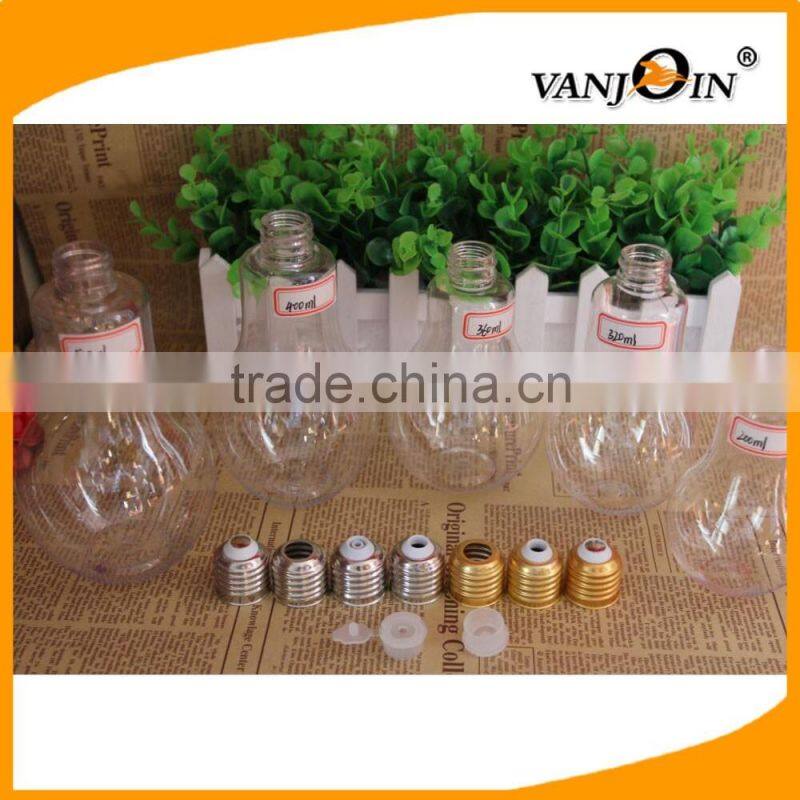200ML - 700ML Bulb Shape Plastic Juice Cup , Light Bulb Candy Plastic Bottle