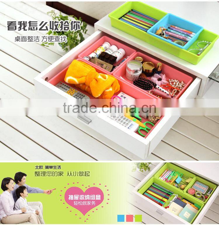 Pure Color desktop storage case Office Home Drawer Organizer-Pink M size