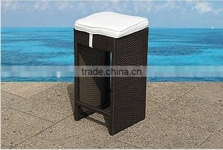 Latest high armless seat design rattan outdoor dining table and chair set