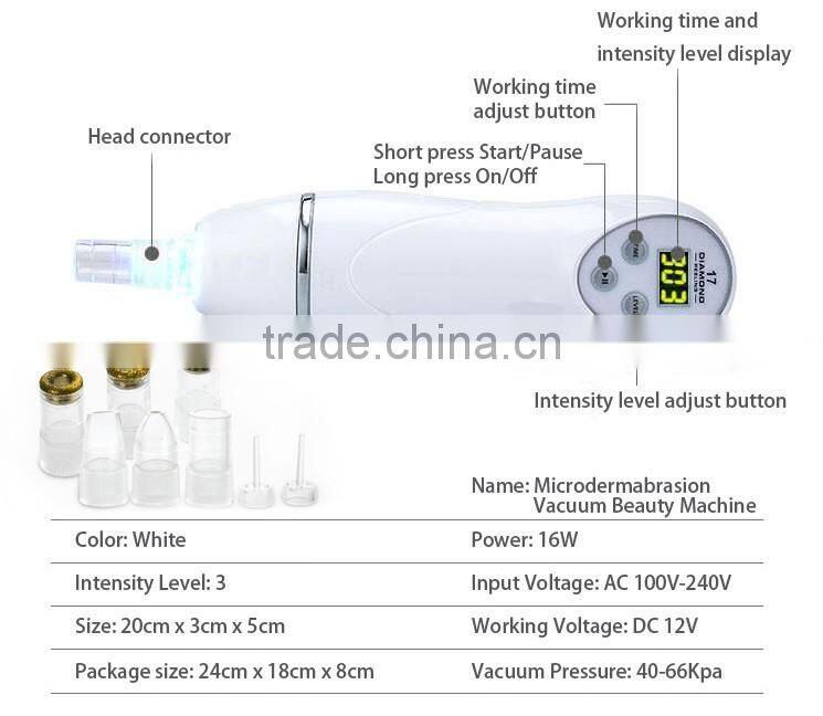 2016 portable diamond dermabrasion with green bag blackheads reomvel