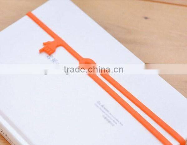 elastic band fancy gift finger style bookmark silicone book collection band