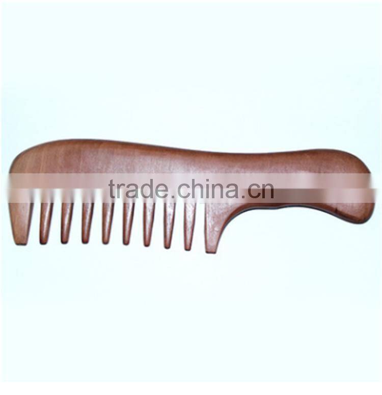 Anti-static Health Care Half Moon Hair Silky Peach Wooden Wide Teeth Comb