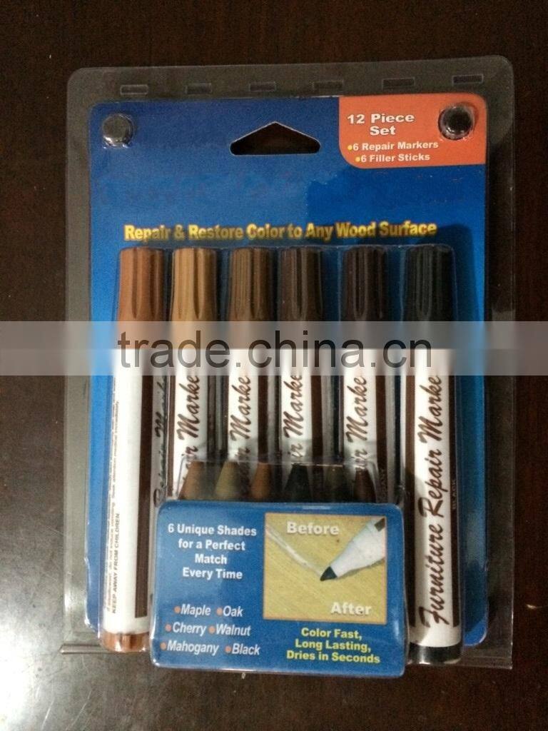 Furniture Repair Marker Touch-up Marker Crayon 12PCS