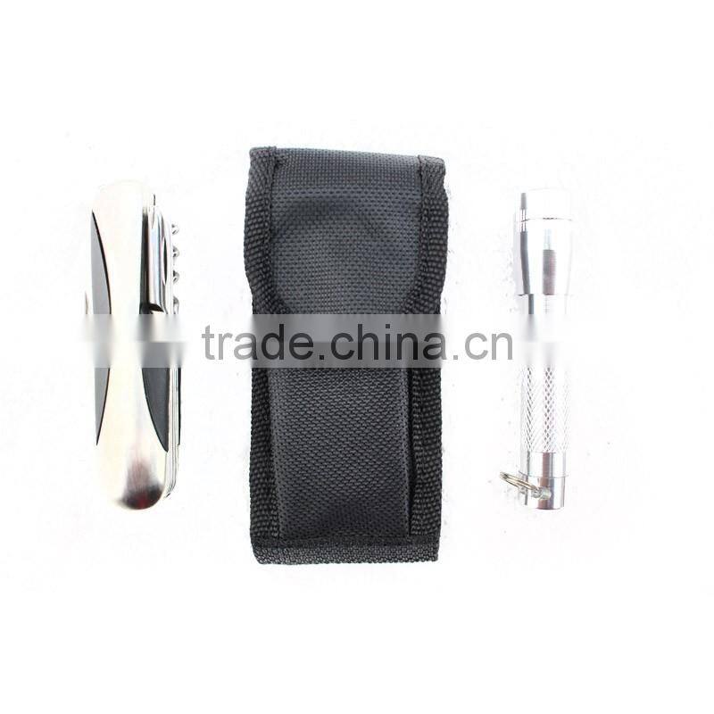 Outdoor camping multifunction knife and led torch with bag