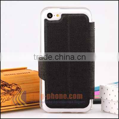 Superior quality PU leather phone case,flip phone wallet case for iPhone5 5C