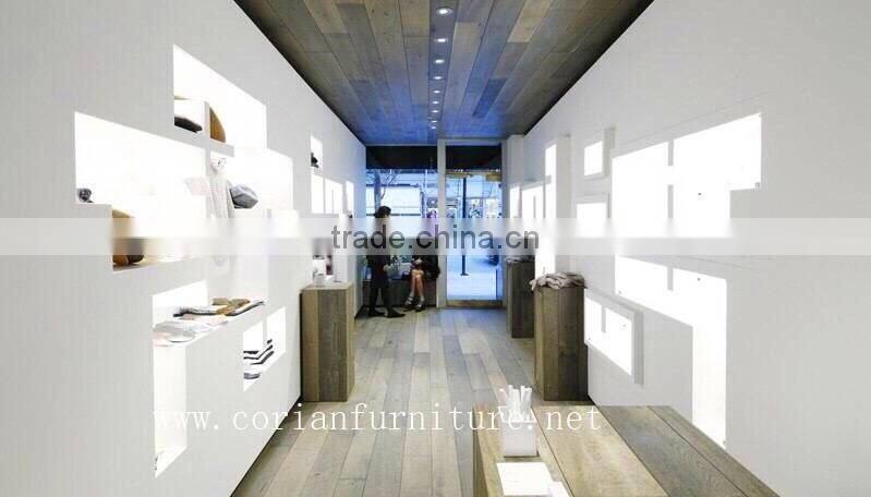 Acrylic solid surface corian modular designed shop display furniture