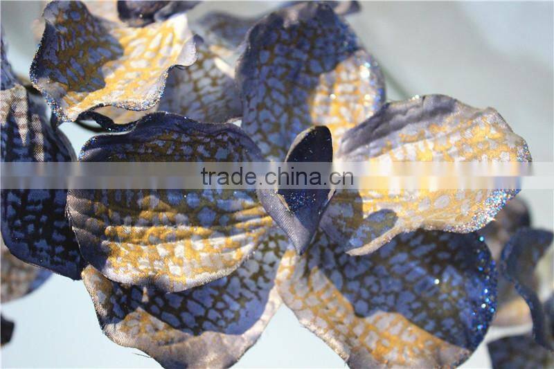 Home garden decoration 90cm hight dark purple Gold string Ascocenda artificial wedding flowers EQDL03 0401