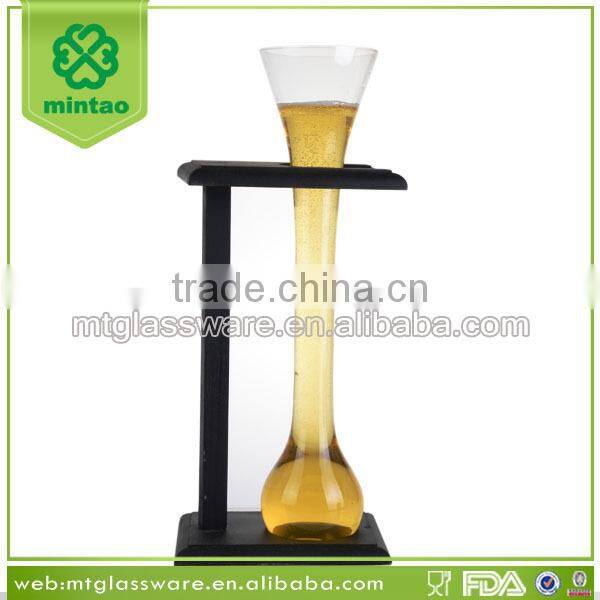 high quality unbreakable machine press beer glass with handle