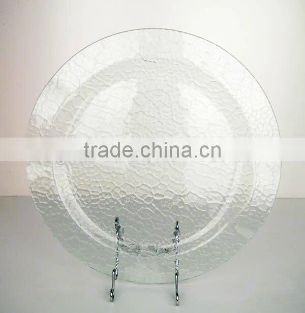 Clear glass round plates dessert plates dinner plates