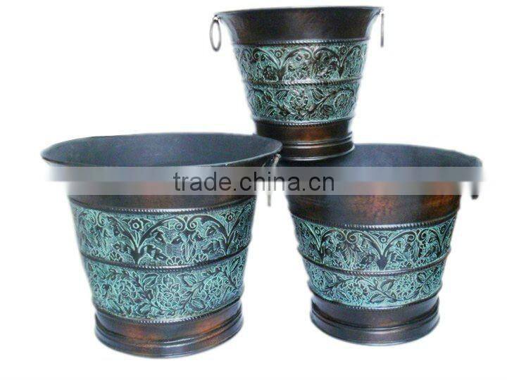 Outdoor Tree Planters, Large Garden Planters, Hand Embossed Garden Planters