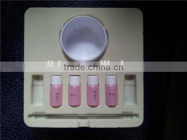 hot sale biodegradable plastic flocking cosmetic packaging blister tray
