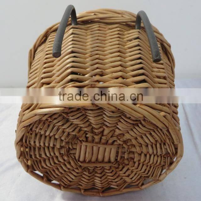 Cheap wholesale front handlebar willow bike basket
