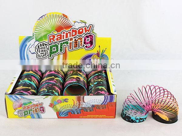 hot sale classic plastic rainbow spring with printed sea world educational toys for kids/promotional gift raibow circle