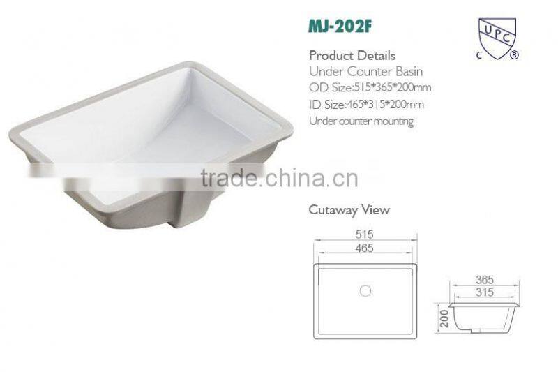 Undermount Ceramic wash basin and bathroom ceramic sinks