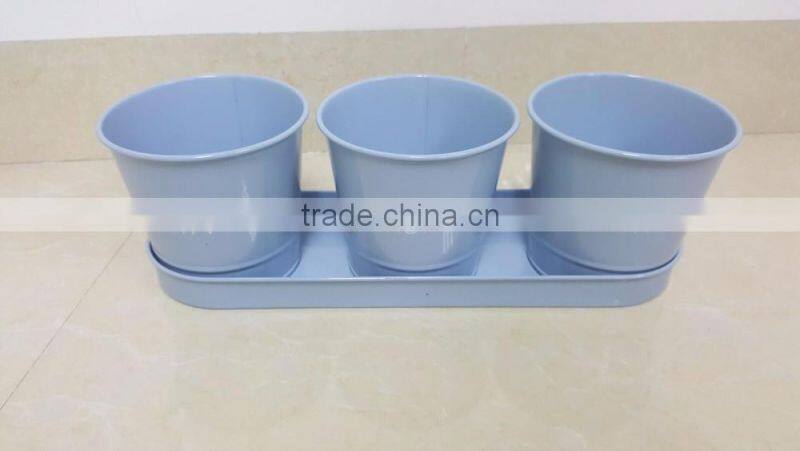 Decorative Windowsill Balcony Metal Herb Flower Pots / Metal Planter