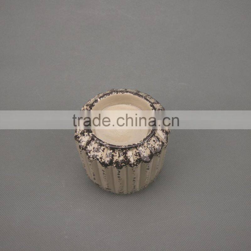 Wholesale Grey Ceramic Tealight Candle Holders Table Top Decoration