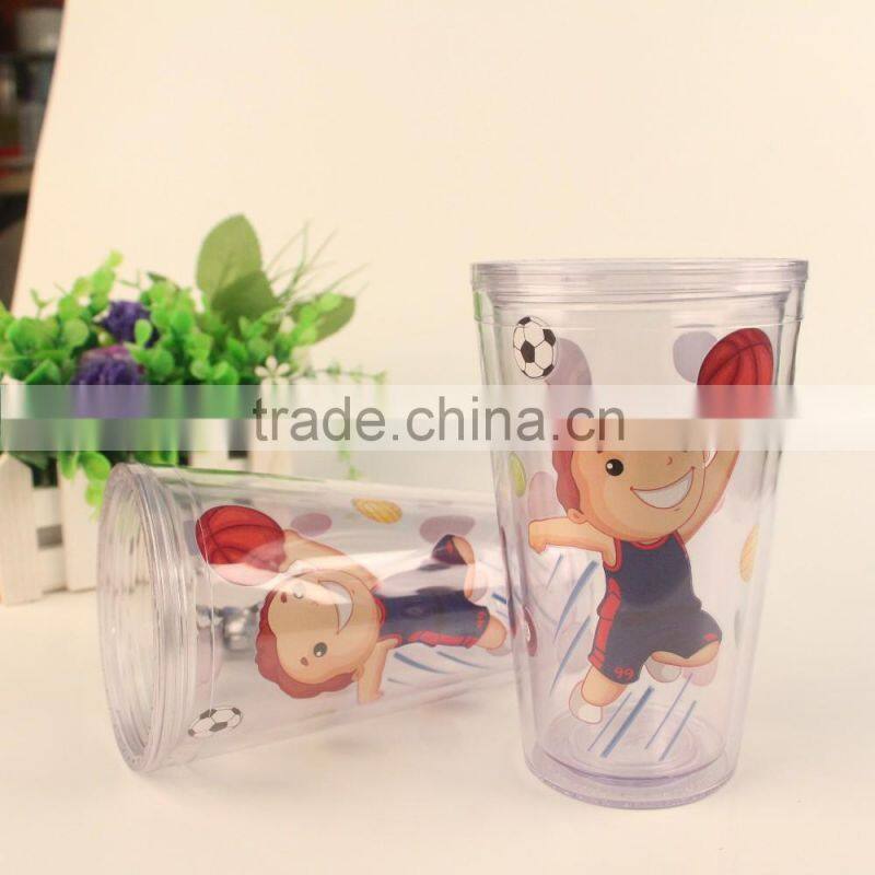food grade material PS party glass with straw for promotional