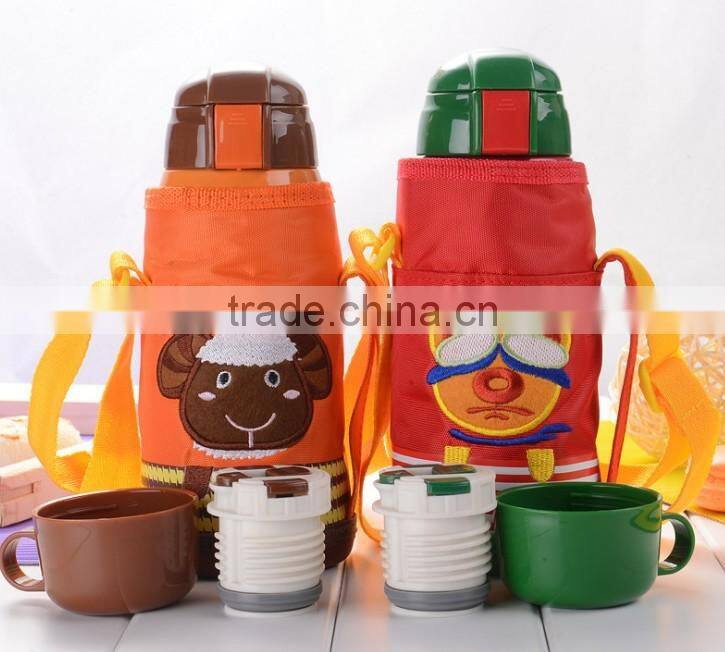 600ml 304 Stainless steel flask with straw kids water bottle