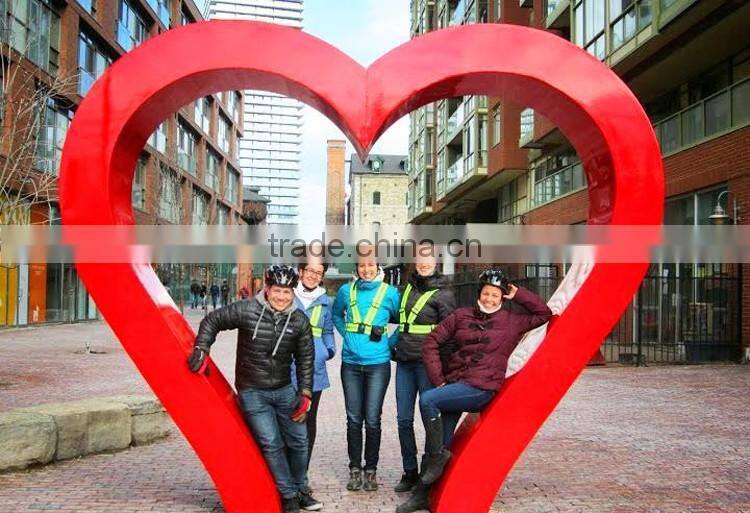 hot sale outdoor stainless large red hearts sculptures for garden