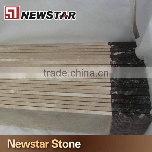 Polished purple and beige marble stair step marble staircase