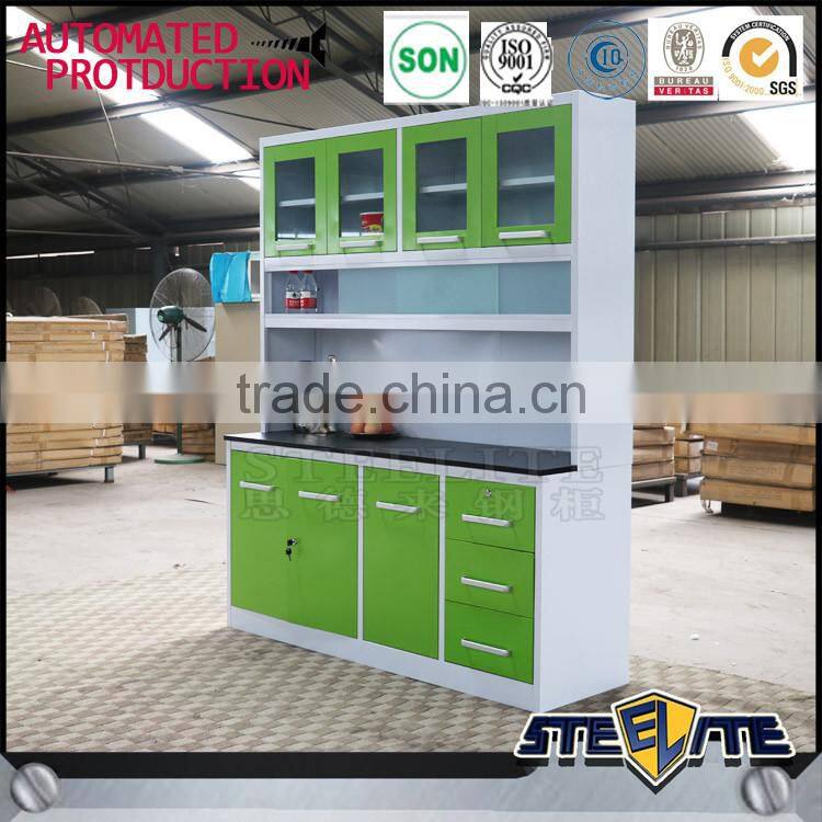 Multifunctional steel cabinet kitchen glass door cupboard
