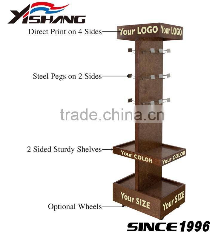 Retail store braning snack wooden display rack