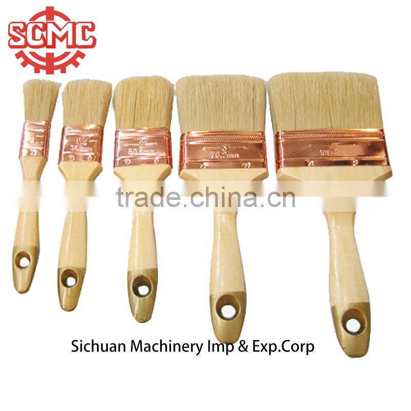 wooden handle copper coated mixed bristle paint brush