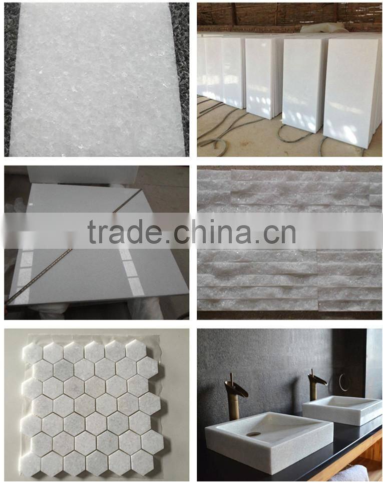 Crystal White marble tiles and slabs