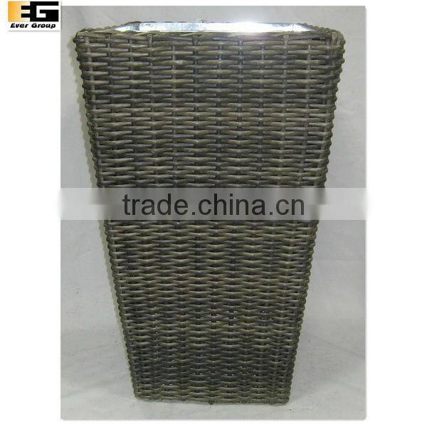 gray pe rattan woven planter