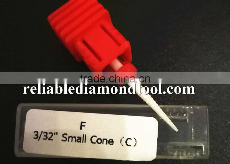 Fine Type Small Cone Head Diameter 2.0MM Polishing Drill Nail Ceramic Drill Bit