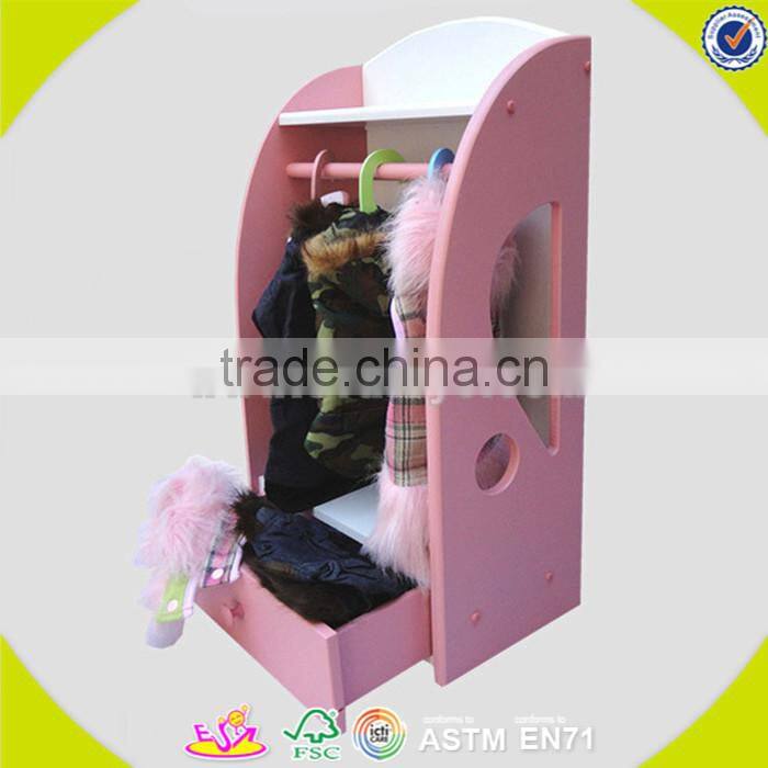 Wholesale pink cute kids wooden doll swing toy interesting toddler wooden doll swing toy W08F023