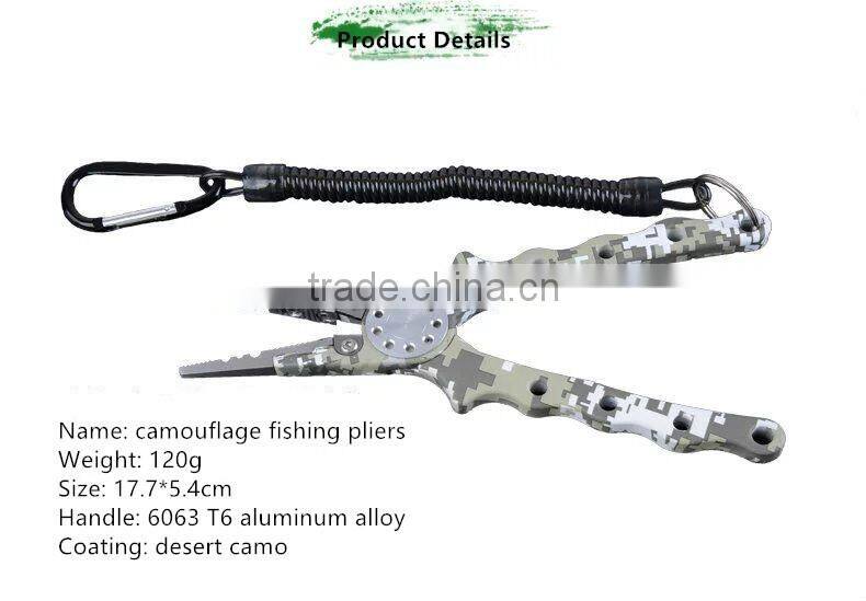 QJ-FP002 7inch camouflage aluminum handle tungsten blade fishing pliers