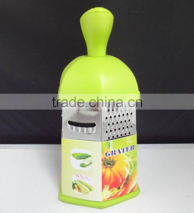 Stainless Steel 4 Sides 10 Inch Vegetable Grater with Food Box
