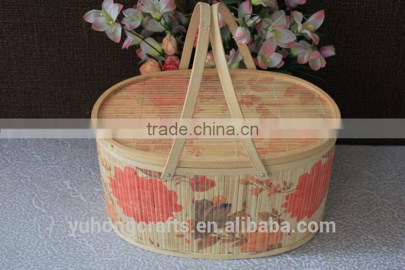 2015 new bamboo picnic basket