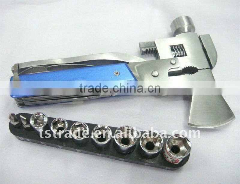 2014.Multi tool stainless steel axe pomotion gift hammer multi hammer with axe